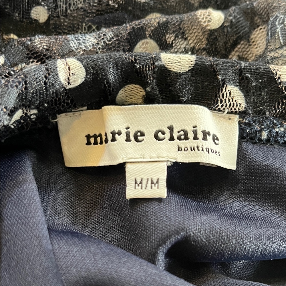 Marie Claire Blue Paisley Polka dot Lace Whimsigoth Maxi Boho Skirt Size Medium - Picture 2 of 7